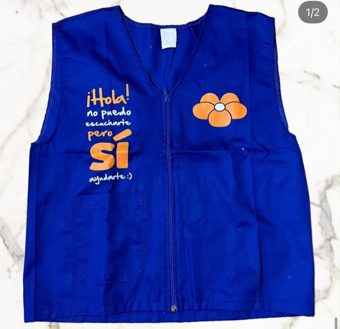 Chaleco institucional azul personalizado