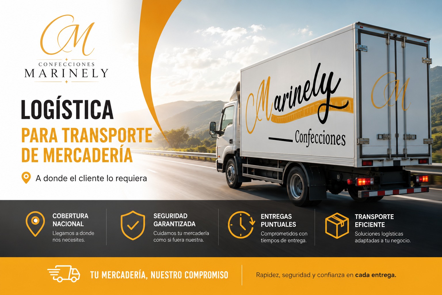 Logística para transporte de mercadería Confecciones Marinely